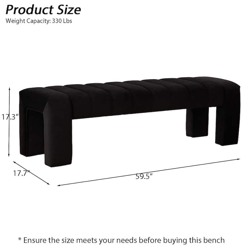 Upholstered Bedroom Bench Tufted Entryway Bench Modern End of Bed Bench Dining Bench with Gold/Black Metal Legs for Window