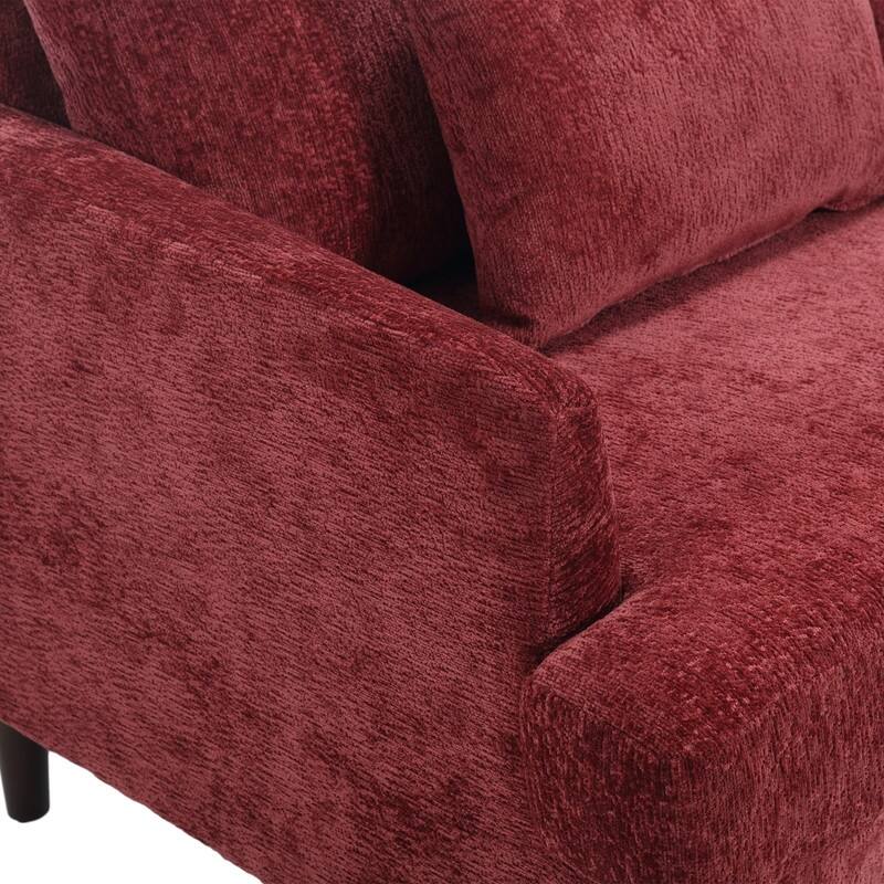 68.9-In Modern Chenille Fabric Loveseat,Living Room Couches with Rubber Wood Legs