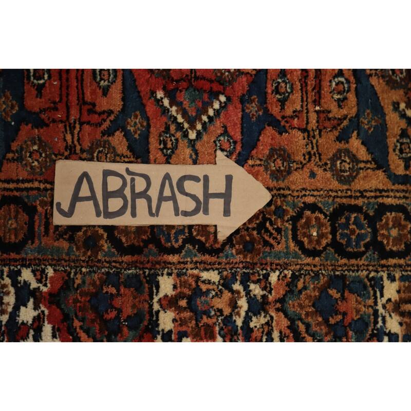 Hand Knotted Oriental 100% Wool Carpet Traditional Floral Beige & Ivories Bidjar Area Rug - 6' 11'' X 5' 0''