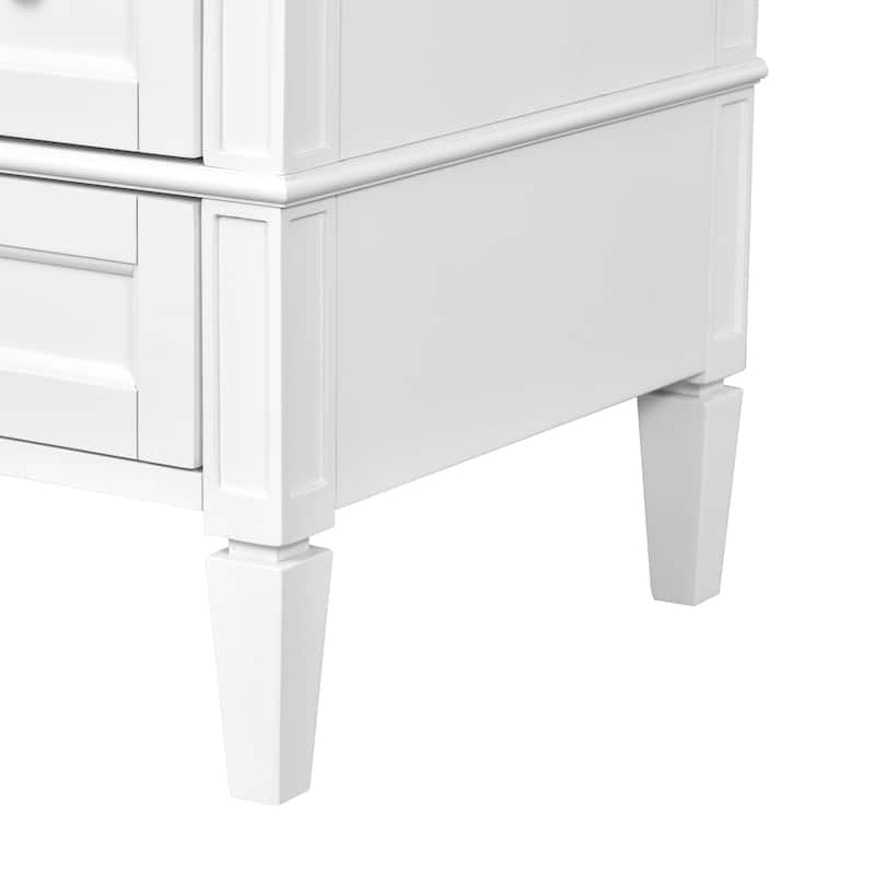 Roomfitters 30" Vanity with Ceramic Sink, Solid Wood Frame Bathroom Cabinet with 3 Drawers, Modern Storage Design