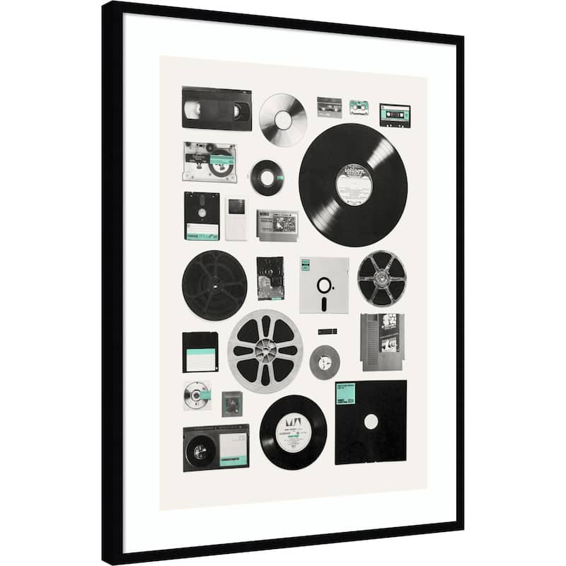 Media Of Eras by Florent Bodart Wood Framed Wall Art Print