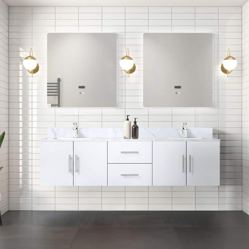 Geneva 72 in. W x 22 in. D Dark Grey Double Bath Vanity