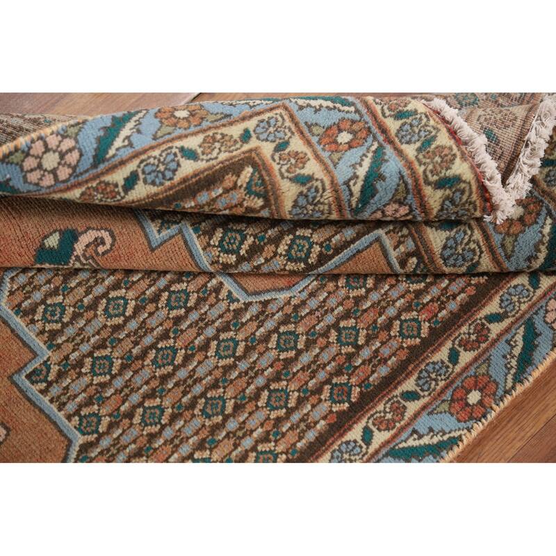 Geometric Bidjar Vintage Persian Runner Rug Handmade Wool Carpet - 2'9" x 10'1"