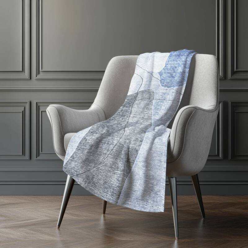 Premium Machine Washable Abstract Contemporary Sherpa Throw Blanket