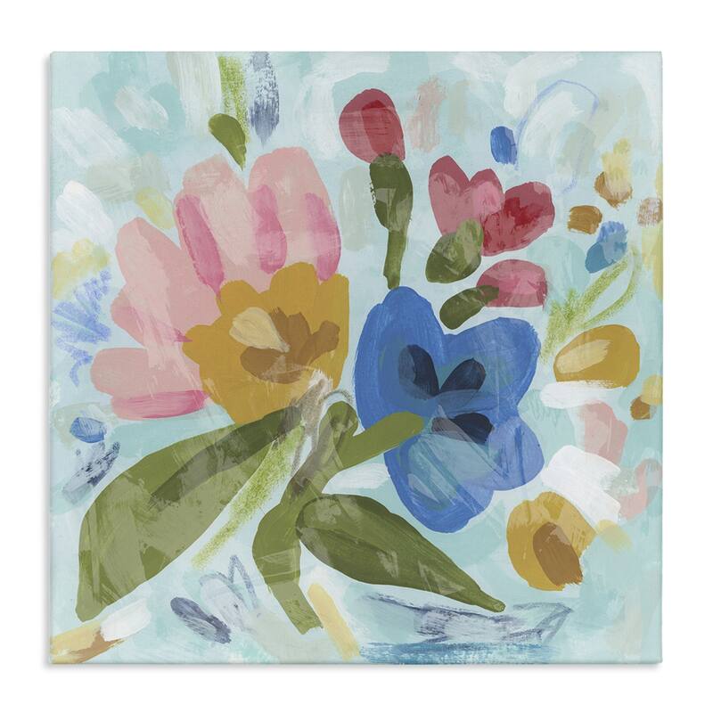 Stupell Stylish Pop Flowers Canvas Wall Art Design By June Erica Vess - 30 x 30