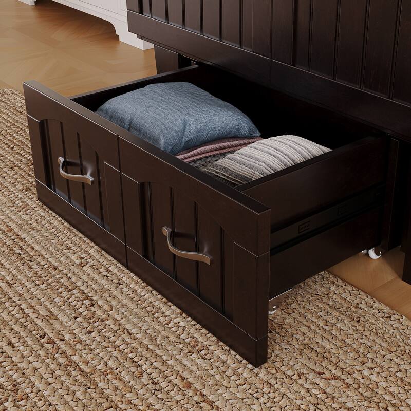 Nantucket Murphy Bed Chest with Mattress and Built-in Charging Station