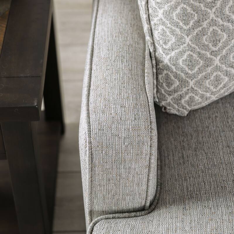 Ruwa Transitional Grey Fabric Upholstered Stain-Resistant Loveseat by Furniture of America