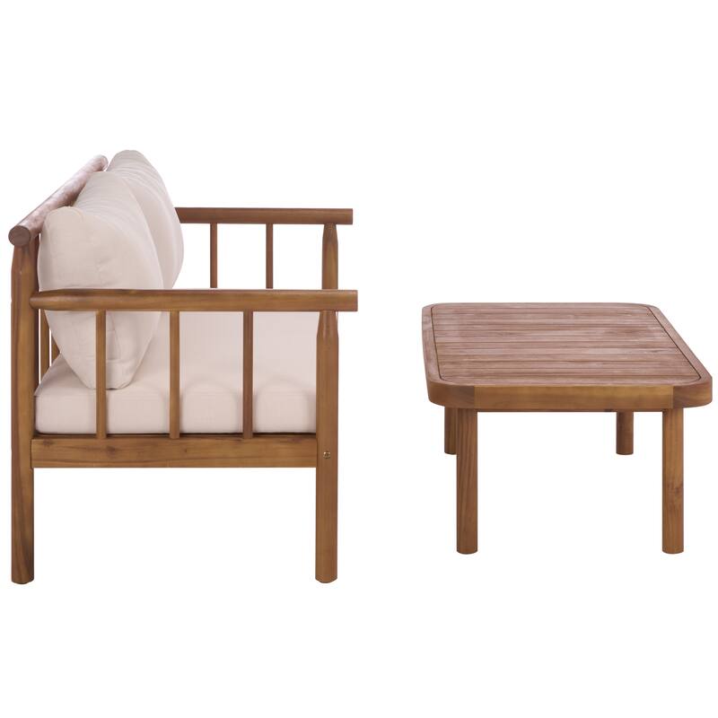 SAFAVIEH Outdoor Living Cardori Bench and Table - 54"W x 27"D x 29"H