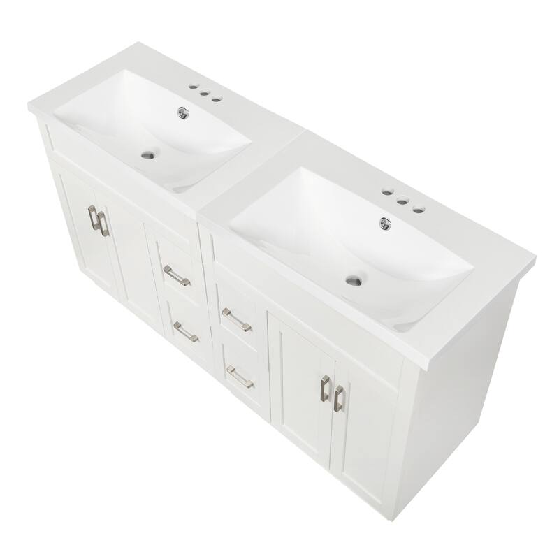 30" Bathroom Vanity Set / 60" Double Bathroom Vanities with SMC Resin Sinks