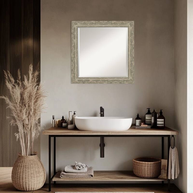 Filigree Beveled Framed Bathroom Vanity Wall Mirror