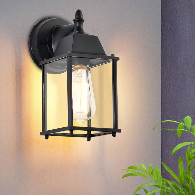 Outdoor Wall Lantern Black Wall Sconces Wall Mount Lighting 2 Pack - 1Pack - Black
