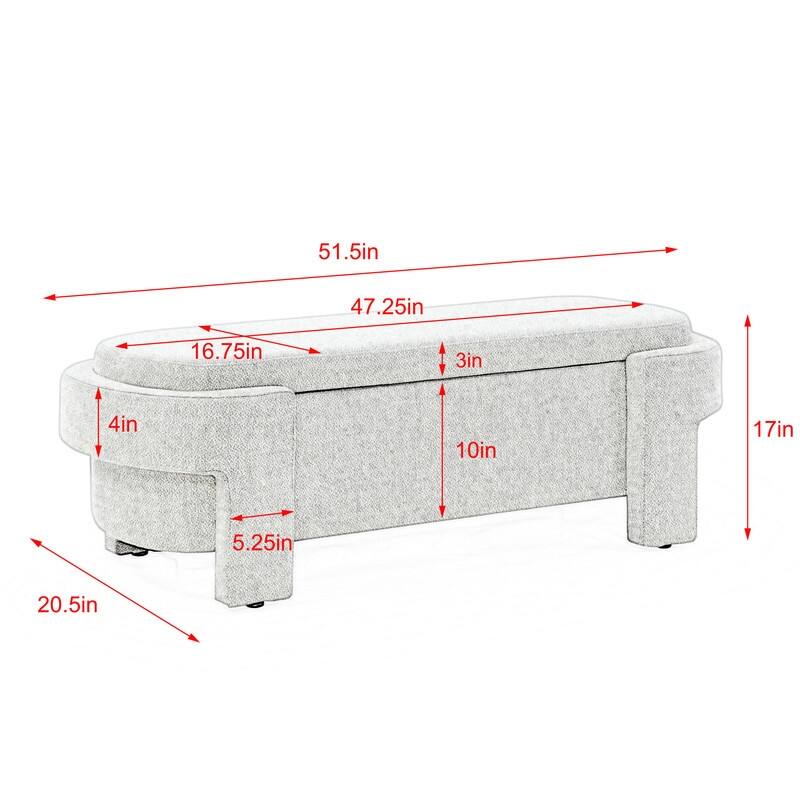 Upholstered Bench with Large Storage Space