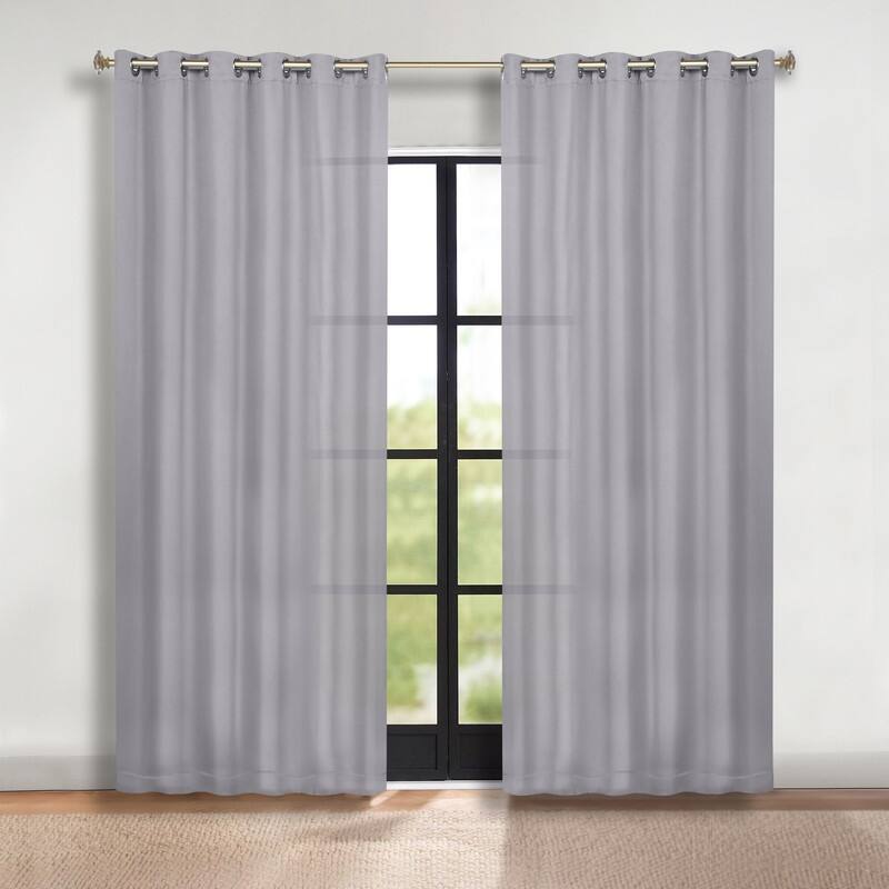 Superior Solid Machine Washable Room Darkening Grommet Blackout Curtains, Set of 2