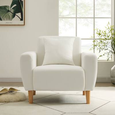 Mid-Century Accent Chairs Upholstered Fabric Accent Armchair