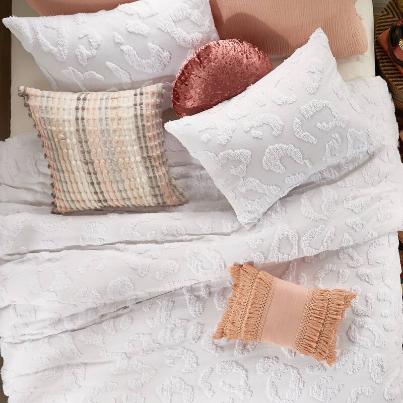 Miya Tufted Cotton Leopard Print Comforter and Sham Set