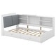 preview thumbnail 5 of 16, Pine Storage Twin Size Platform Bed with Headboard, Shelves and 2 Drawers
