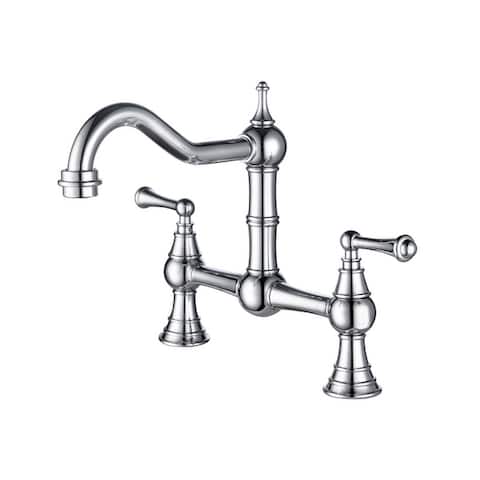 Clihome Double Handle Widespread Kitchen Faucet with Traditional Handles