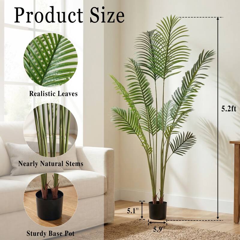 Artificial Plant Fake Tropical Palm Tree Potted