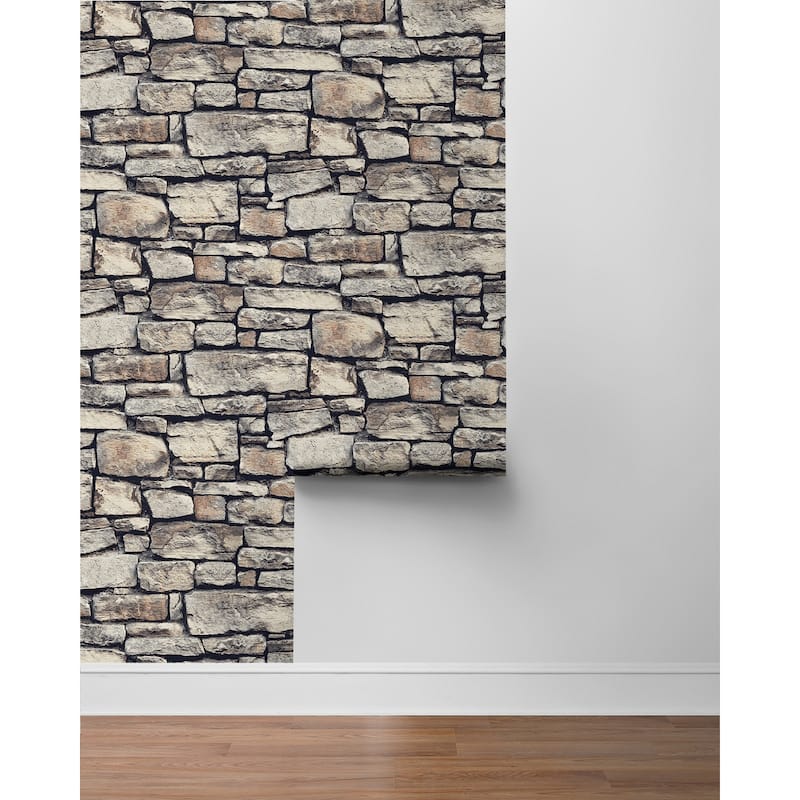 Arthouse Cornish Faux Stone Peel and Stick Wallpaper