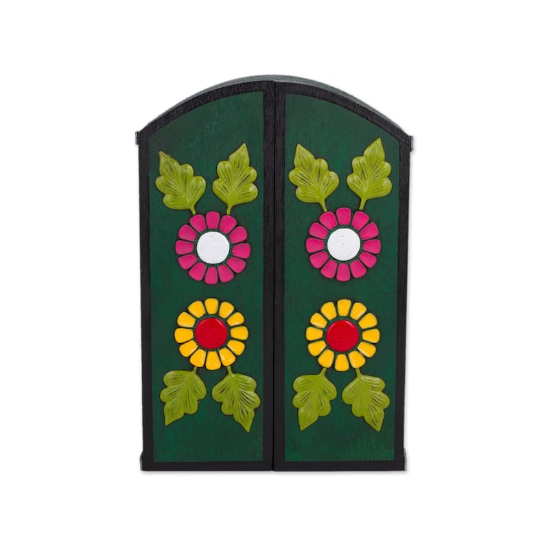 Novica Handmade Party In The Cemetery Ceramic Retablo