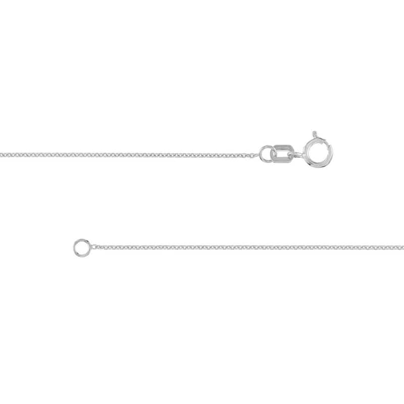 Curata 14k White Gold .9mm Cable Chain Necklace (Spring Ring)