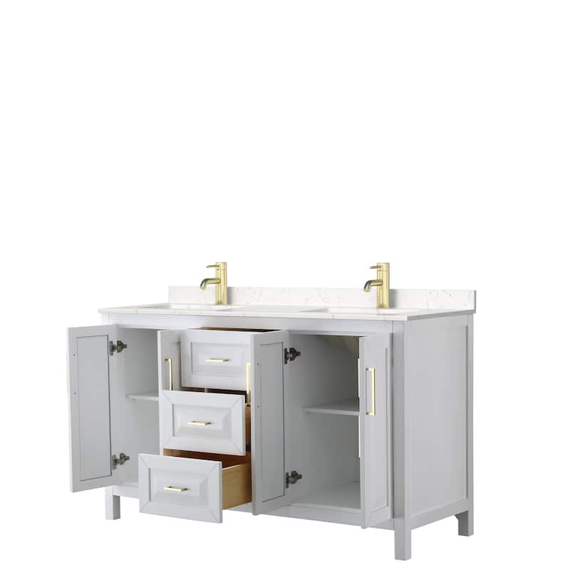 Daria 60 Inch Double Vanity, Cultured Marble Top