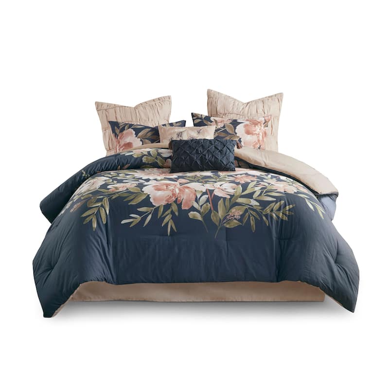 GDF Studio - Camillia 8-Piece Cotton Comforter Set with Decorative Pillows