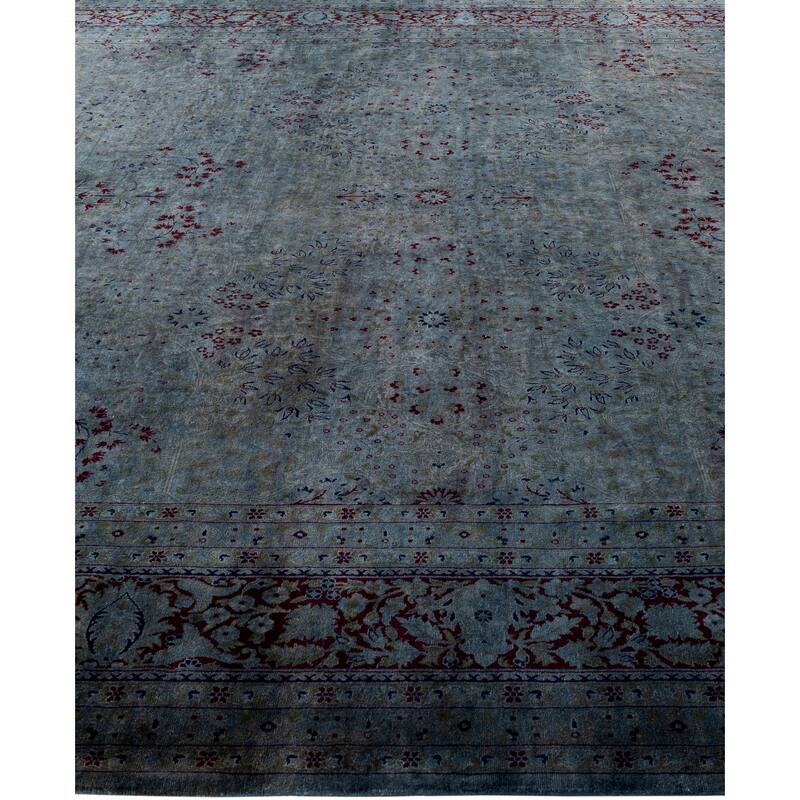 Overdyed One-of-a-Kind Hand-Knotted Area Rug - Gray - 9' 4" x 18' 8"