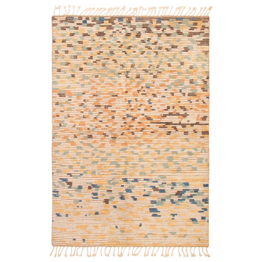 ECARPETGALLERY Hand-knotted Tangier Beige Wool Rug - 6'8 x 9'10