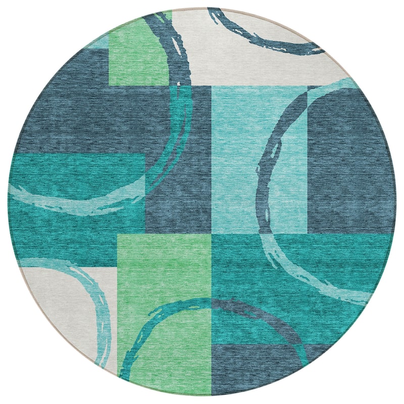 HomeRoots Geometric Modern Rectangle Outdoor Rug