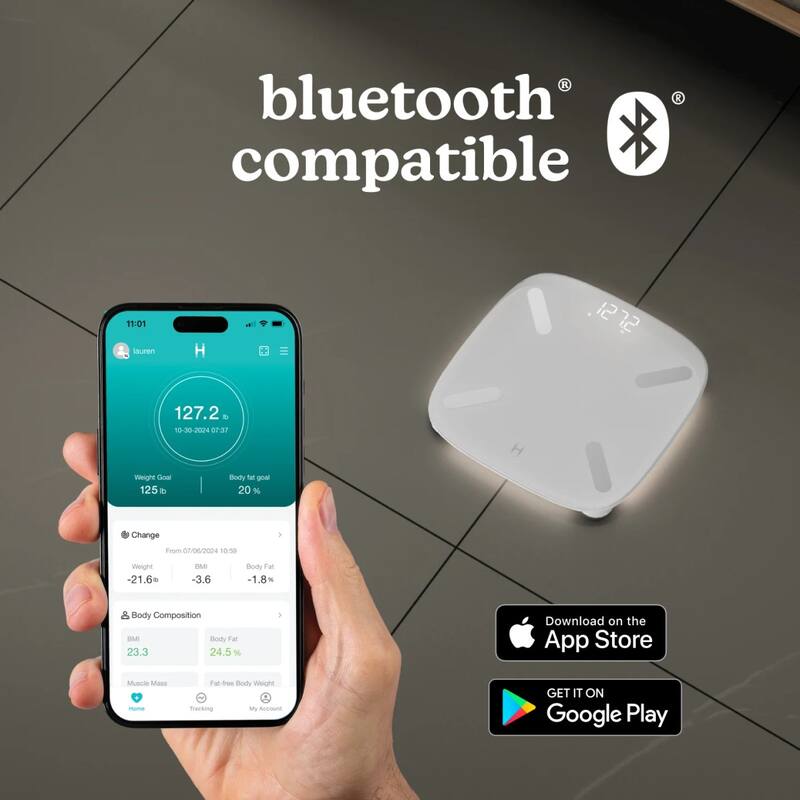 Homedics Smart Glo™ Bluetooth Body Composition Scale with Ambient Glow - White