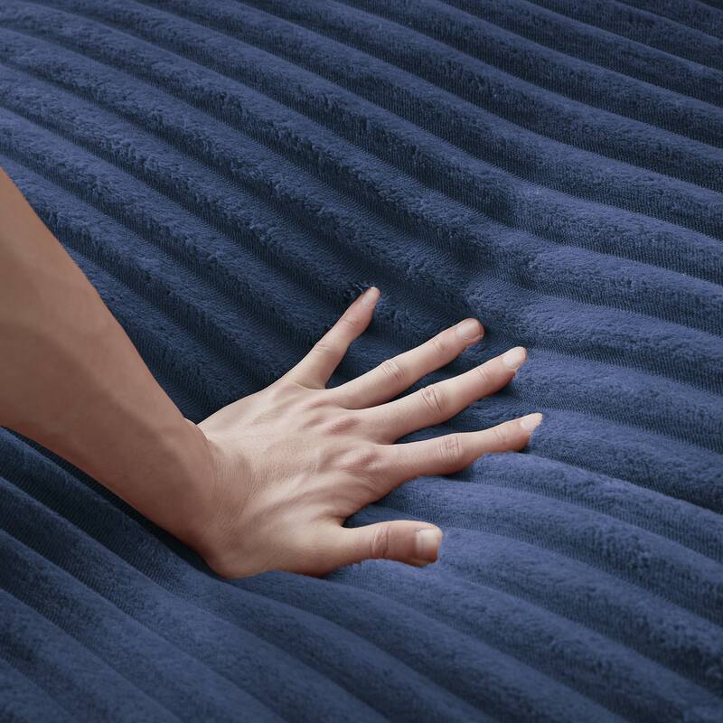 Roomfitters Double Chaise Lounge with Cup Holders and Plush Corduroy Upholstery, No Assembly Modern Sleeper Loveseat