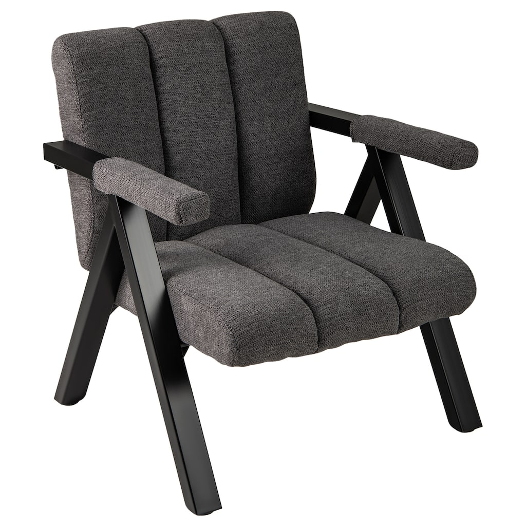 Metal Fabric Oversized Accent Chair with Tufted Cushion - 29.5" x 31" x 33"