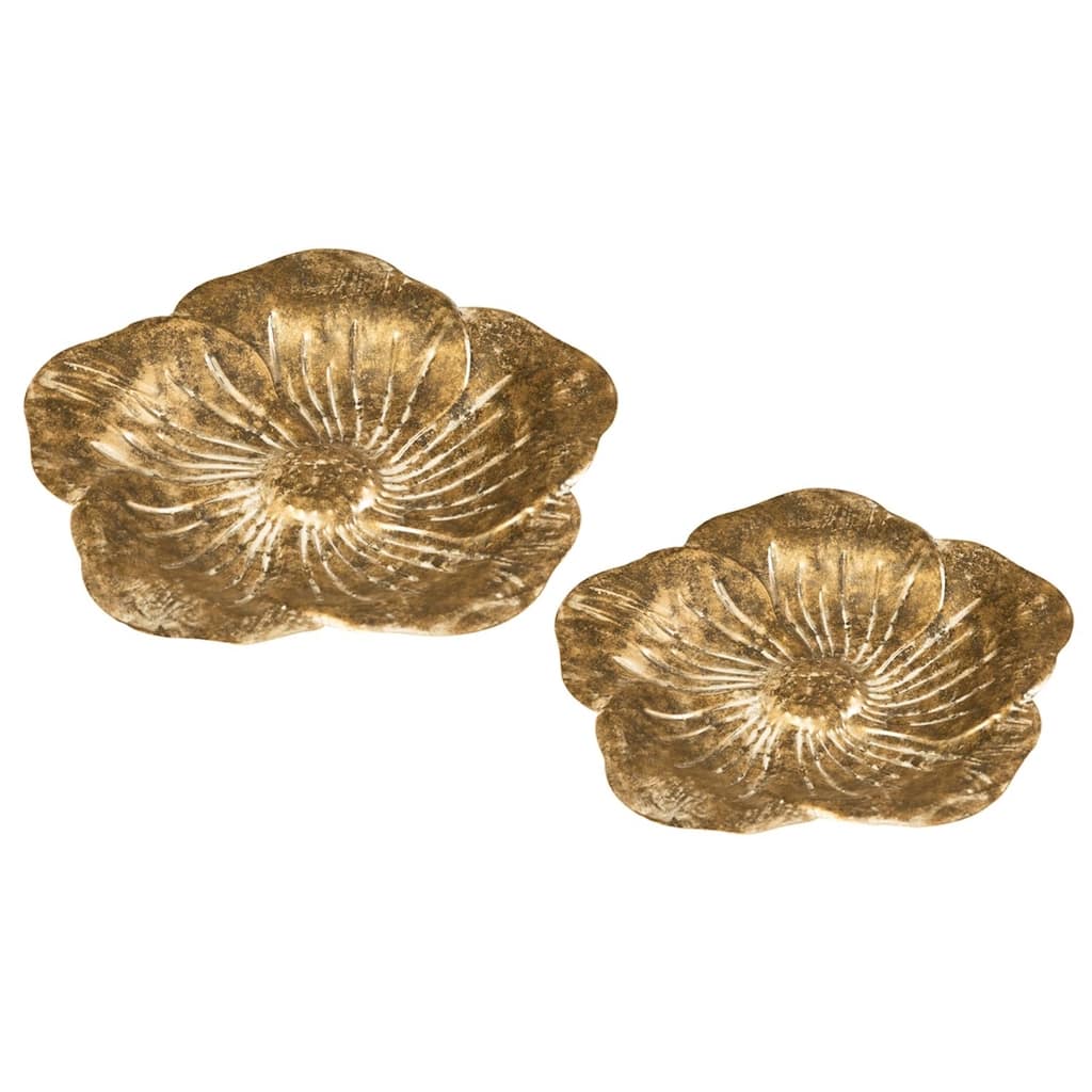 Sculpted Flower Trays, Set Of 2