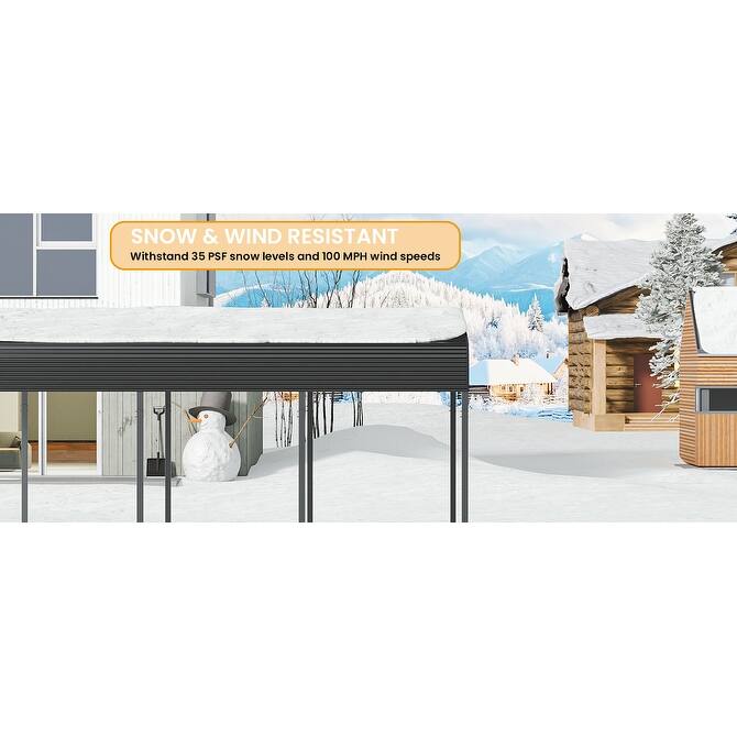 GDF Studio - Ironhaven Industrial 12 x 20 FT Metal Carport