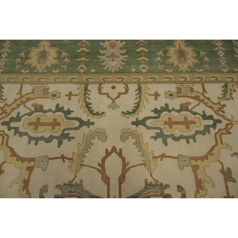 Hand Knotted Oriental 100% Wool Carpet Traditional All-Over Beige & Ivories Ziegler Area Rug - 12' 1'' X 12' 0''