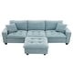 preview thumbnail 48 of 55, Roomfitters 100 x 59" Modern Convertible L-Shaped Sectional Sofa with Free Pillows, 4-Seat Suede Velvet Sleeper Sofa