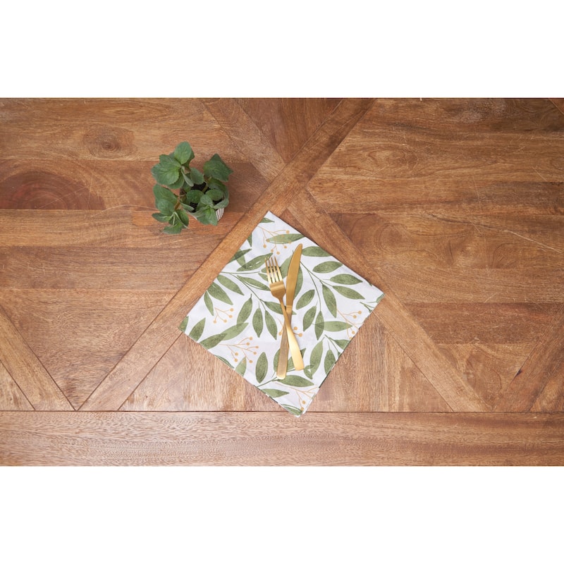 20" Joelle Cotton Napkins Set of 6 - Vibrant Floral & Palm Leaf