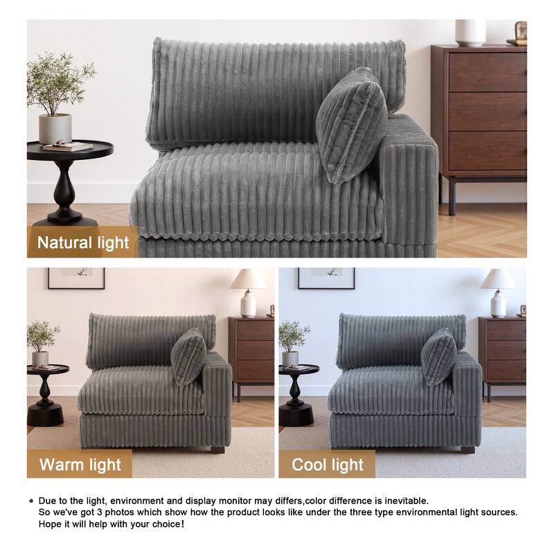 Cotton Flannel corner Sofa Armless Modular Sectional Sofa Seamless Combination