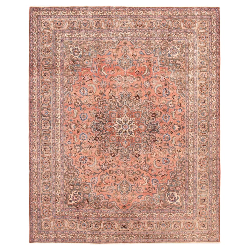 ECARPETGALLERY Hand-knotted Antalya Vintage Dark Copper Wool Rug - 9'10 x 12'2 - Dark Copper - 9'10 x 12'2