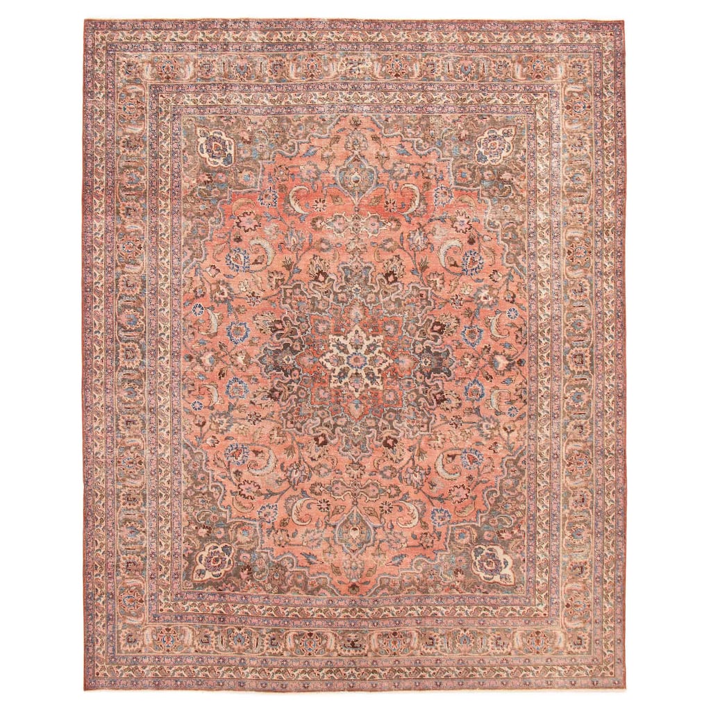 ECARPETGALLERY Hand-knotted Antalya Vintage Dark Copper Wool Rug - 9'10 x 12'2