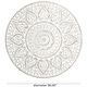 preview thumbnail 7 of 11, Wooden Handmade Intricately Carved Floral Wall Decor with Mandala Design - Brown or White