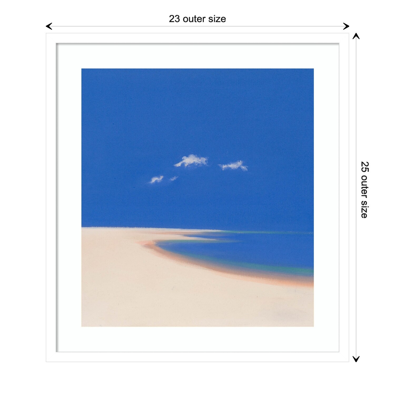 Penwith Beach Shoreline by John Miller Wood Framed Wall Art Print