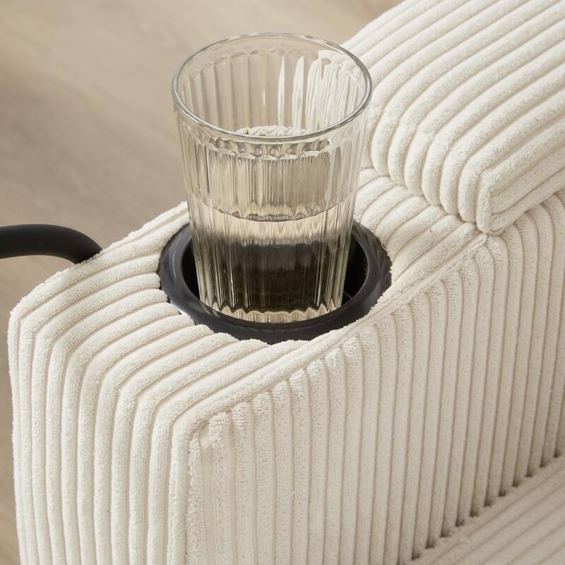 Corduroy Sofa Bed with USB Port