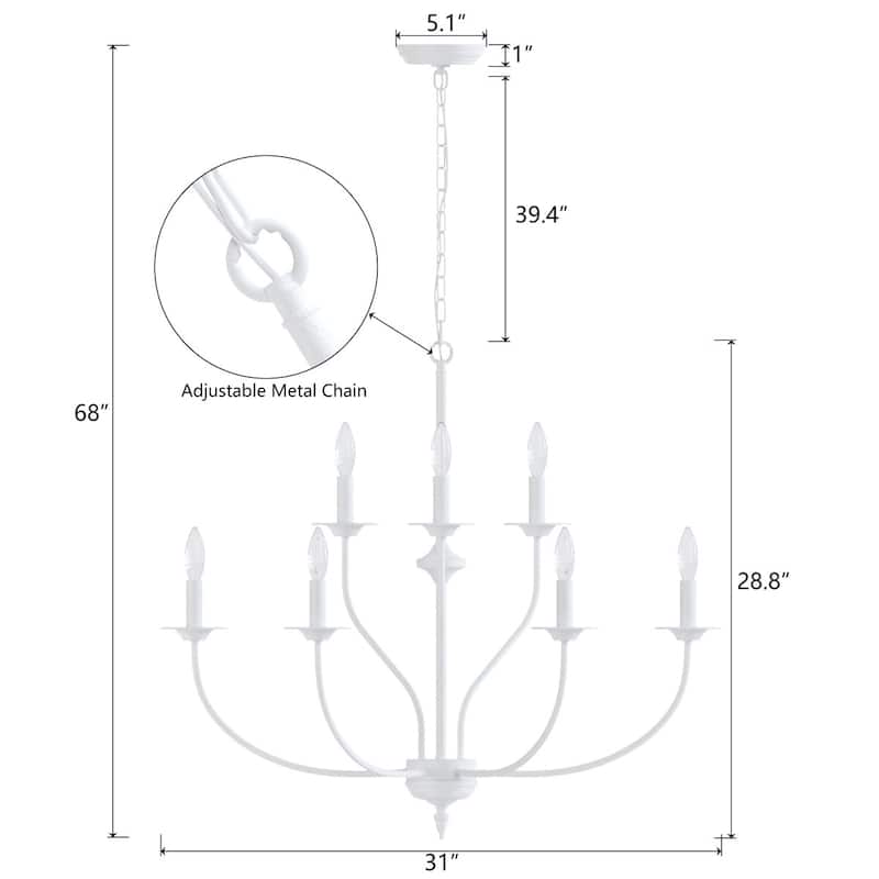 Maxax 9 - Light Candle Style Classic / Traditional Chandelier