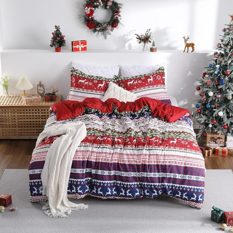 Christmas Duvet Cover Set, Decorations Bedding Set - King
