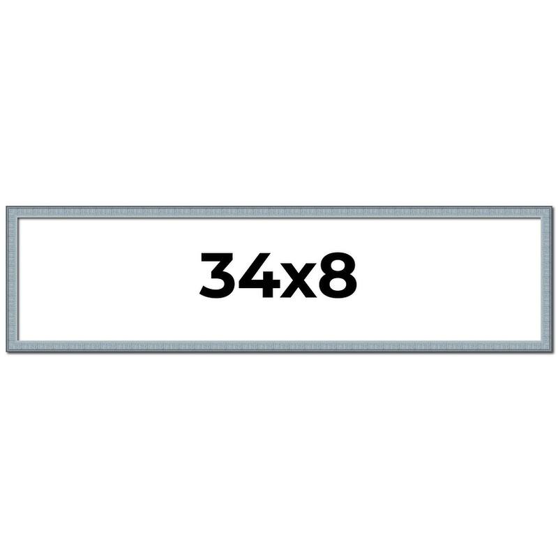 34x8 Frame Rustic Sky Blue Solid Wood Picture Frame | 0.75 Inch