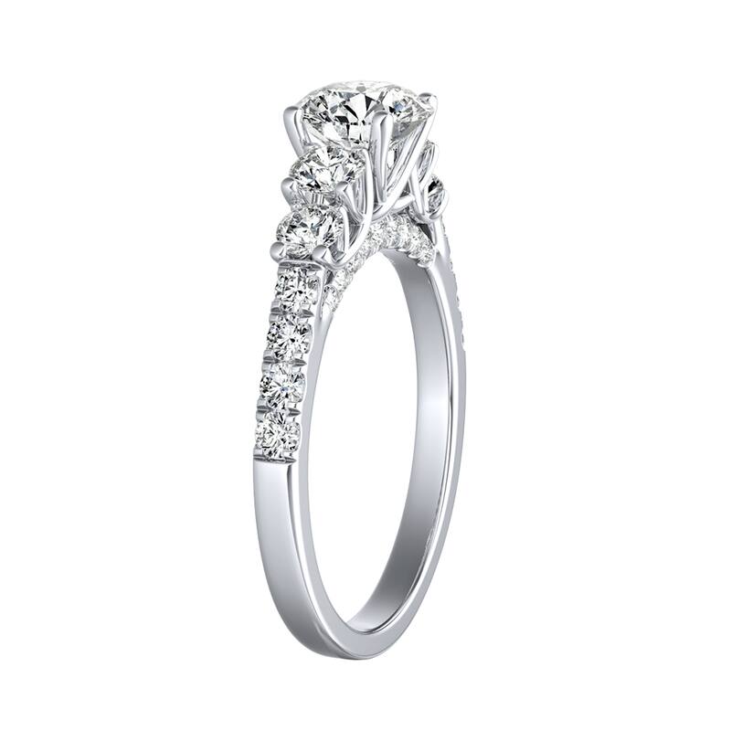 Auriya 14k Gold 2 1/4cttw 5-Stone Moissanite Engagement Ring