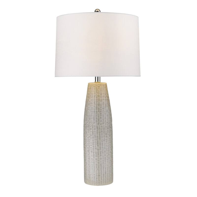 HomeRoots 33" White Ceramic Table Lamp With White Empire Shade - 16
