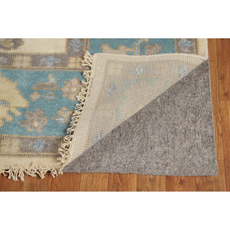 Floral Oushak Indian Area Rug Hand-Knotted Living Room Wool Carpet - 8'0" x 9'9"